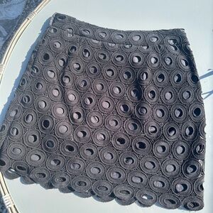 Rebecca Moses eyelet black skirt Size 12 EUC